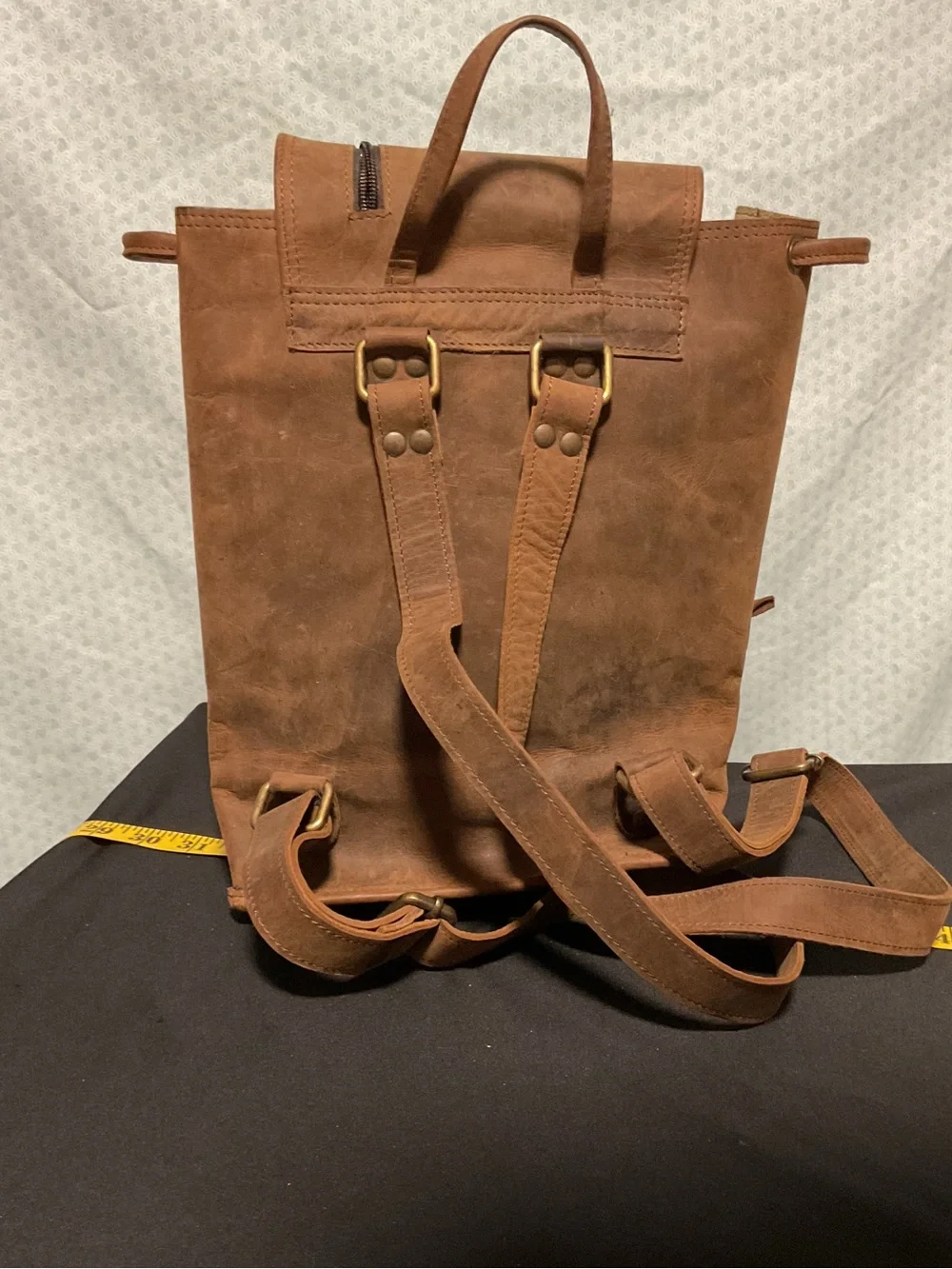 Vintage handmade Brown Leather Backpack